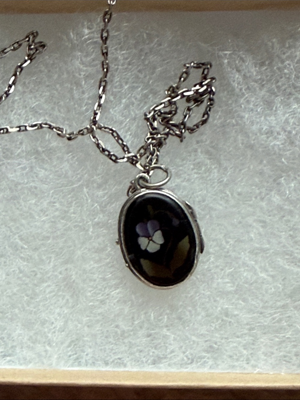 Antique Pietra Dura 800 Silver Double Sided Small Floral Motif Locket - Picture 3 of 16